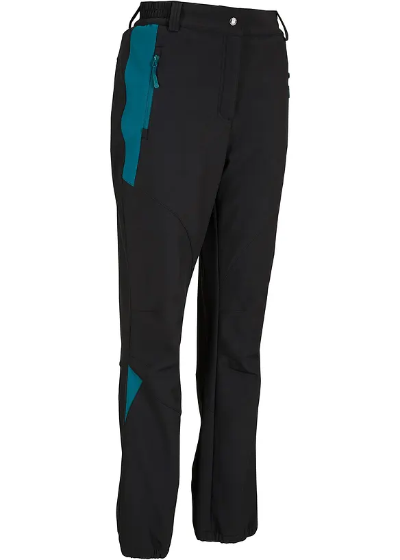 wasserabweisende Softshell-Hose in schwarz von vorne - bonprix