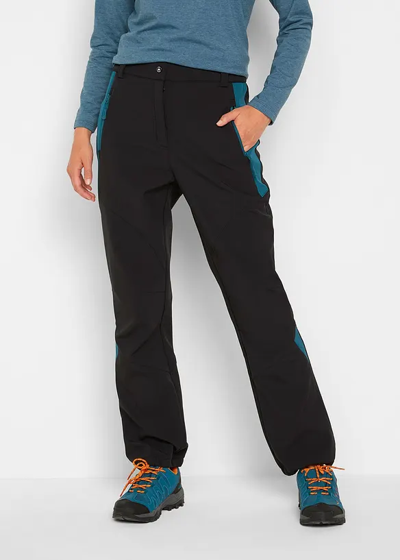wasserabweisende Softshell-Hose in schwarz von vorne - bonprix