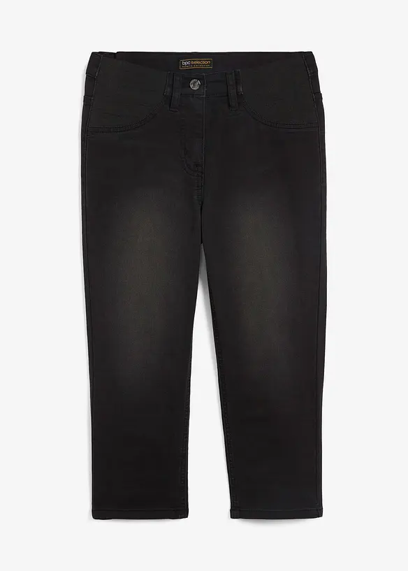 Capri-Jeans in schwarz von vorne - bonprix