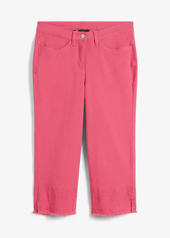 Capri-Jeans in pink von vorne - bonprix