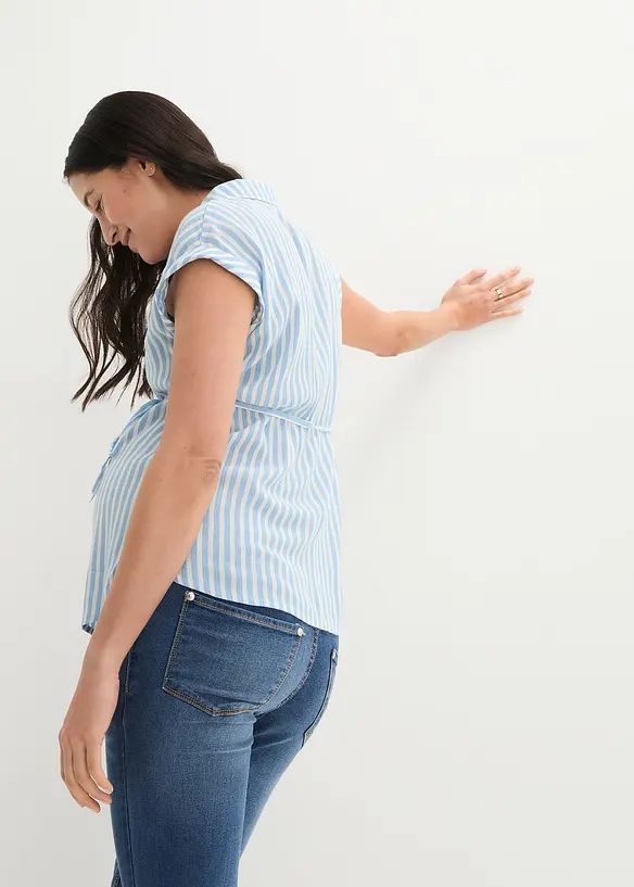 2-in-1 Umstands- und Stillbluse aus Viskose in blau von hinten (im Anschnitt) - bonprix