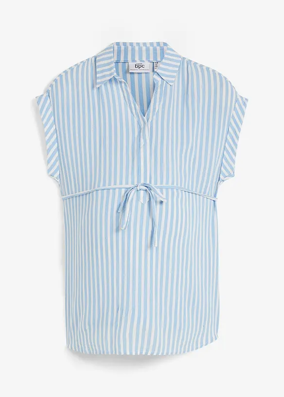 2-in-1 Umstands- und Stillbluse aus Viskose in blau von vorne - bonprix