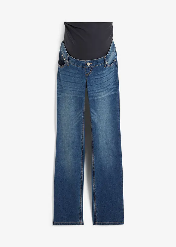 Umstandsjeans, straight in blau von vorne - bonprix