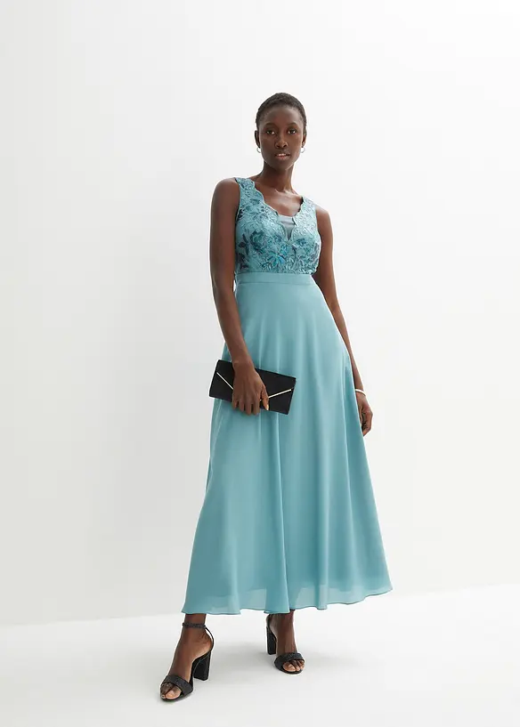 Premium chiffonkleid mit pailletten stickerei Clearance