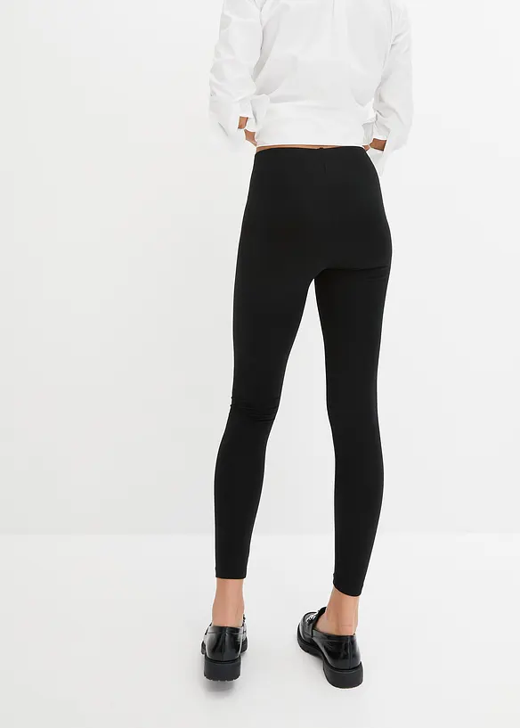 Knöchelfreie Leggings (2er-Pack) in schwarz von hinten - bonprix