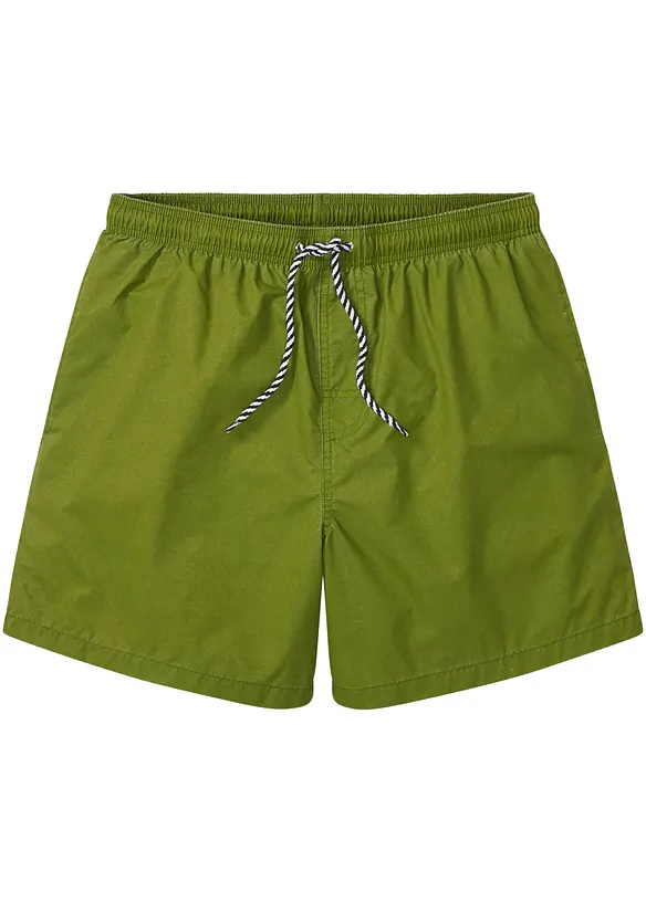 Badeshorts Herren mit Washed-Out-Optik in grün von vorne - bonprix