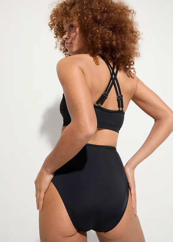 Bustier Bikini (2-tlg.Set) aus recyceltem Polyamid in schwarz von hinten (Totalaufnahme) - bonprix