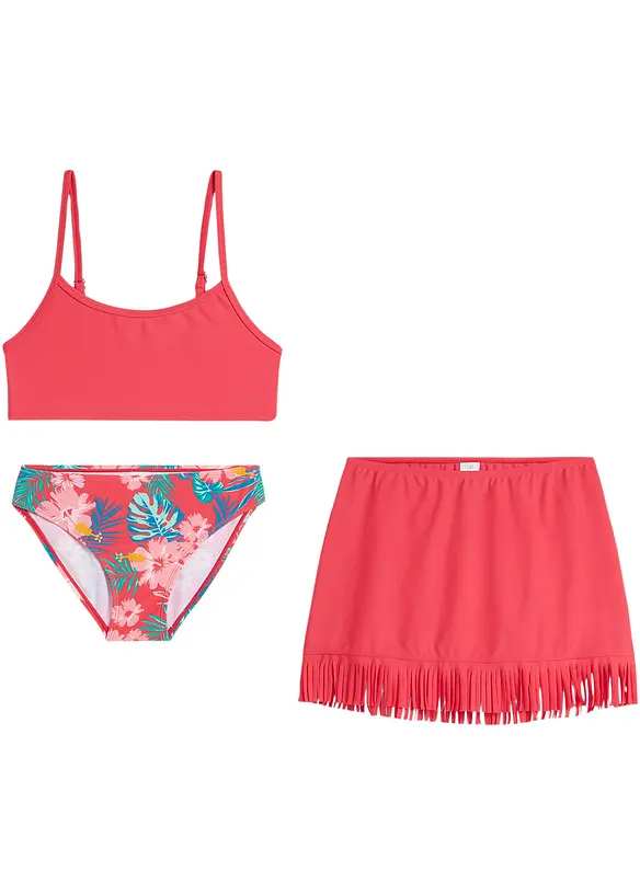 bonprix Mädchen Bikini und Rock (3-tlg.Set)