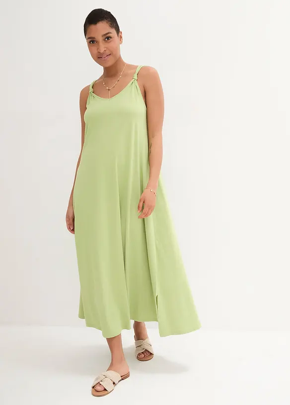 Jerseykleid aus reiner Baumwolle in grün von vorne (Totalaufnahme) - bonprix Jerseykleid aus reiner Baumwolle in grün von vorne (Totalaufnahme) - bonprix