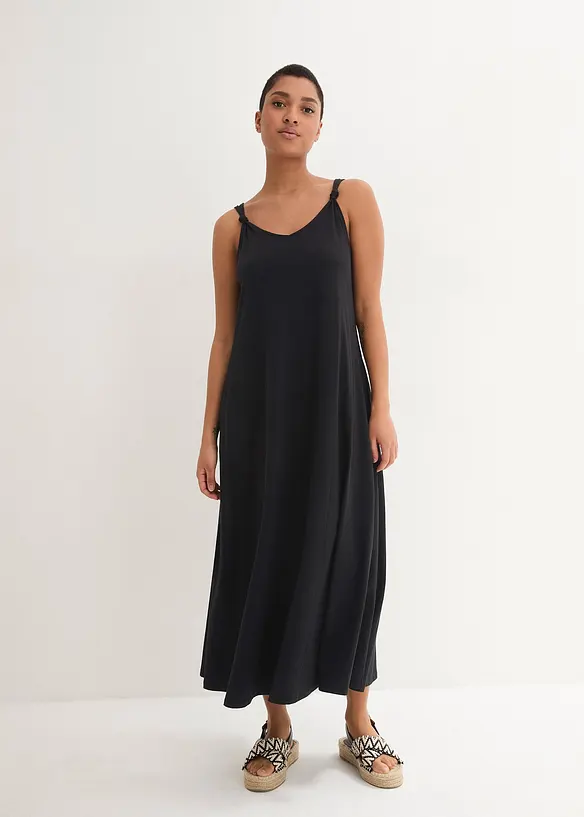 Jerseykleid aus reiner Baumwolle in schwarz von vorne (Totalaufnahme) - bonprix Jerseykleid aus reiner Baumwolle in schwarz von vorne (Totalaufnahme) - bonprix