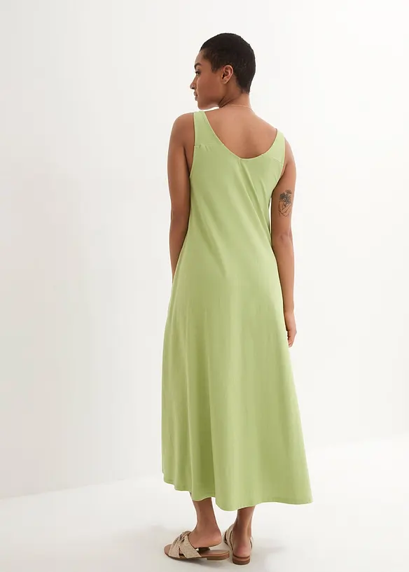 Jerseykleid aus reiner Baumwolle in grün von hinten (Totalaufnahme) - bonprix Jerseykleid aus reiner Baumwolle in grün von hinten (Totalaufnahme) - bonprix