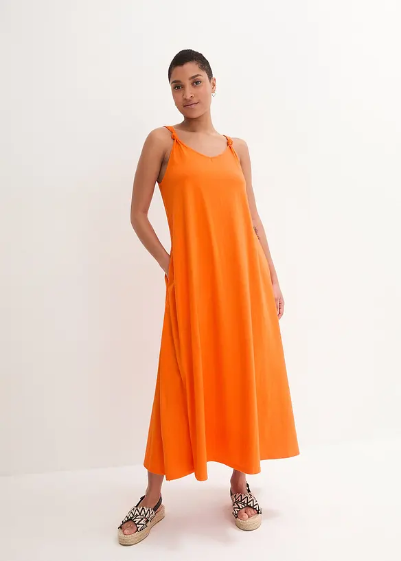 Jerseykleid aus reiner Baumwolle in orange von vorne (Totalaufnahme) - bonprix Jerseykleid aus reiner Baumwolle in orange von vorne (Totalaufnahme) - bonprix