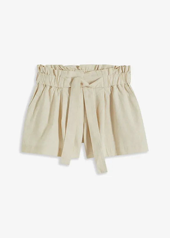 Süße Kurze Shorts Mit Bindegürtel Beige Damen Bonprix