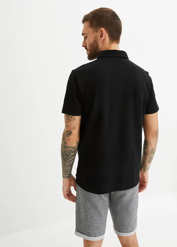 Sport-Poloshirt, schnelltrocknend in schwarz von hinten (im Anschnitt) - bonprix