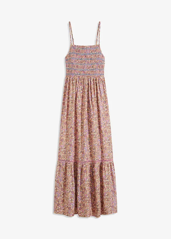 Maxikleid aus fließender Viskose in beige von vorne - bonprix Maxikleid aus fließender Viskose in beige von vorne - bonprix