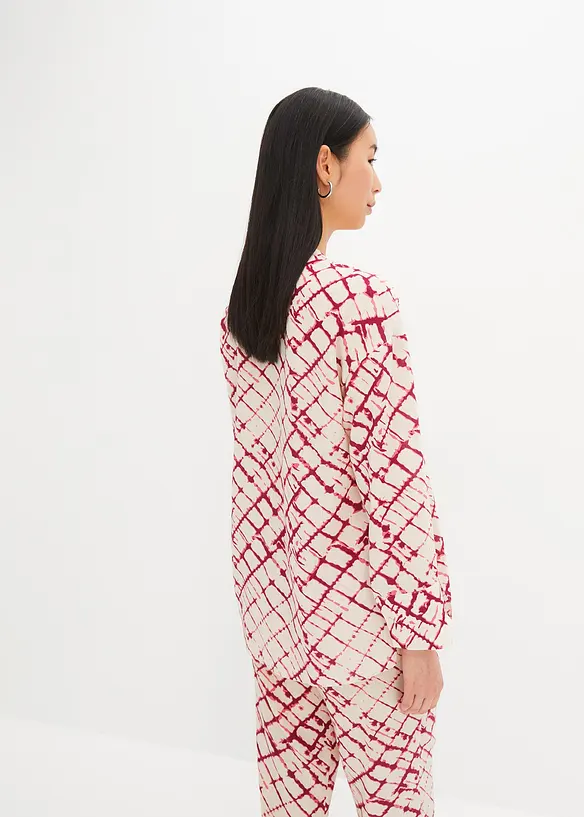 Oversized Bluse in lila von hinten (im Anschnitt) - bonprix