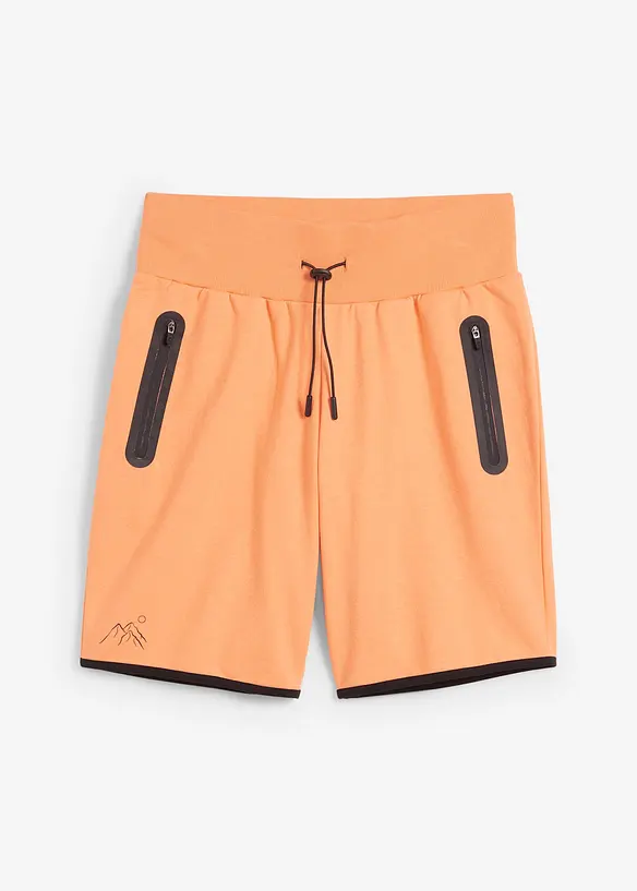 Sweat-Shorts mit Reißverschluss-Taschen in orange von vorne - bpc bonprix collection
