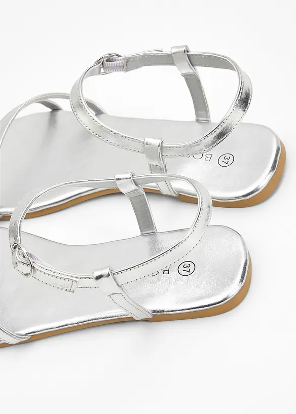Riemchensandalen in silber - bonprix