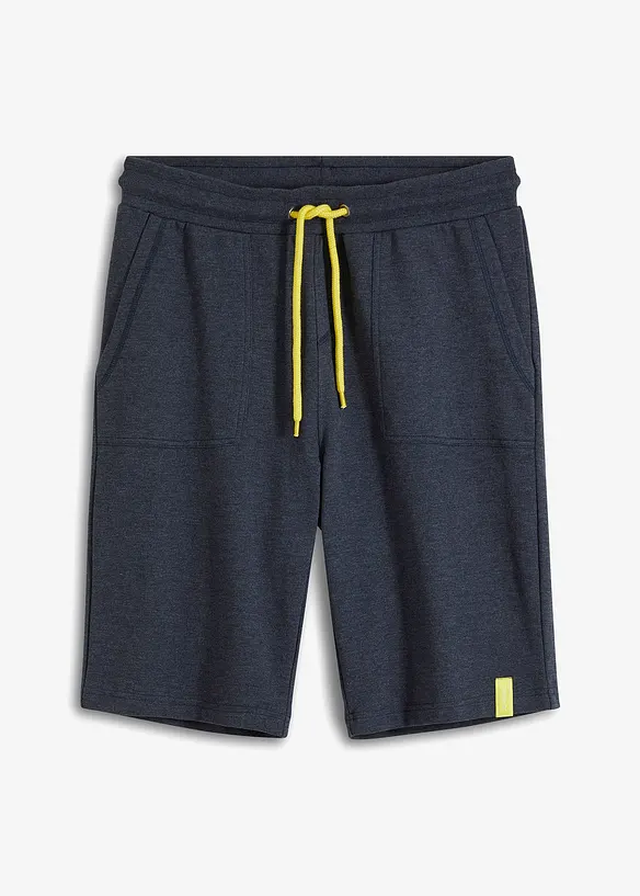 Sweat-Bermuda in Regular Fit in blau von vorne - bonprix