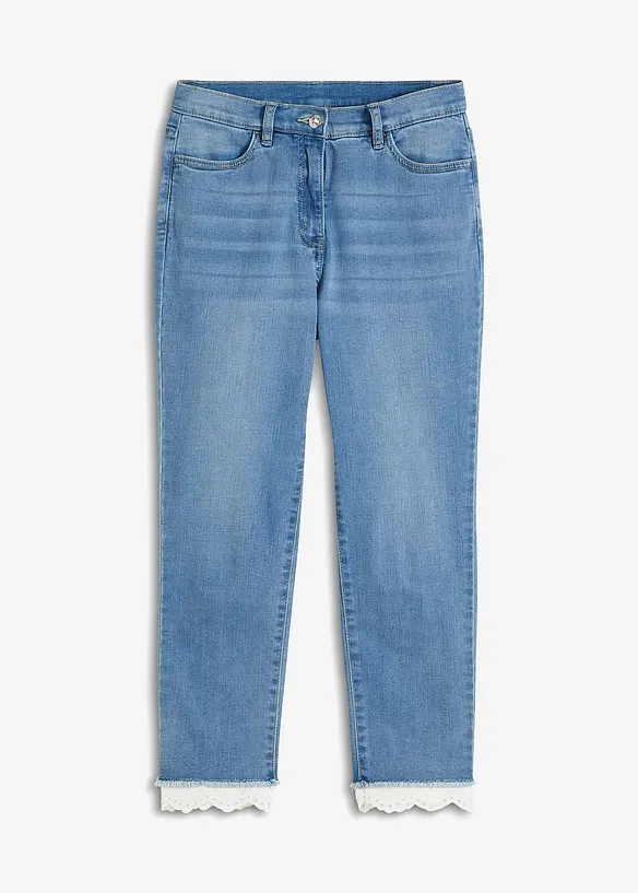 Skinny-Jeans Mid Waist in blau von vorne - bonprix