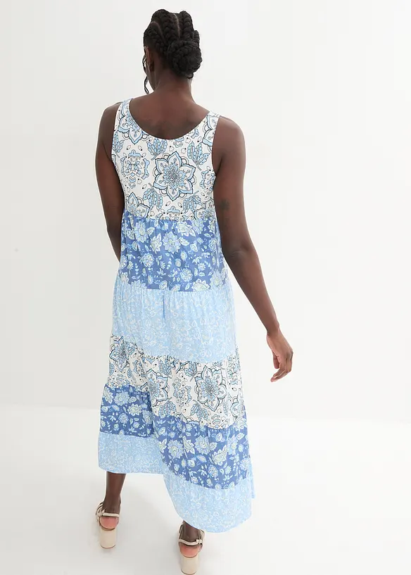 Jersey-Maxikleid aus Bio-Baumwolle in blau von hinten (Totalaufnahme) - bonprix Jersey-Maxikleid aus Bio-Baumwolle in blau von hinten (Totalaufnahme) - bonprix