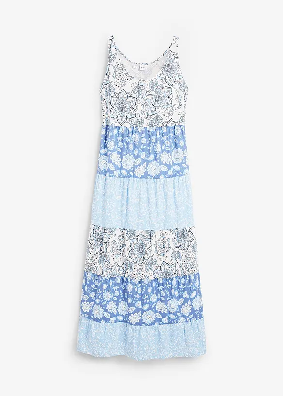 Jersey-Maxikleid aus Bio-Baumwolle in blau von vorne - bonprix Jersey-Maxikleid aus Bio-Baumwolle in blau von vorne - bonprix