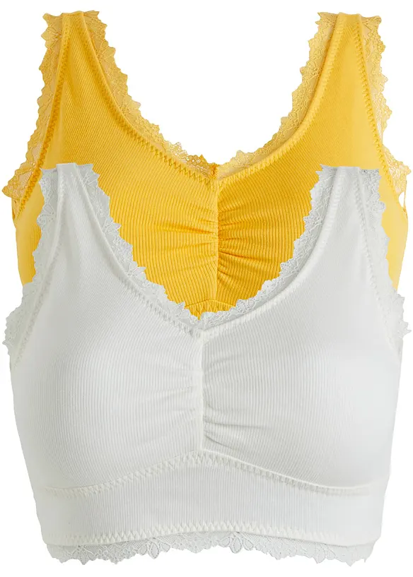 bpc bonprix collection Geripptes Bustier mit ​Bio-Baumwolle (2er Pack)