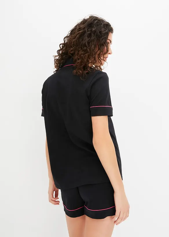 Shorty mit Knopfleiste in schwarz von hinten (Totalaufnahme) - bonprix