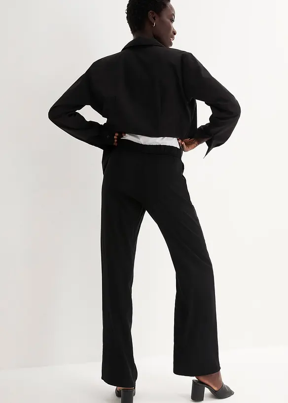 Viskose Schlupfhose in schwarz von hinten - bonprix