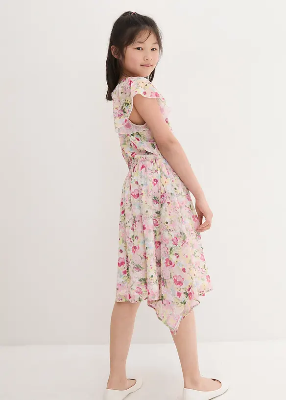Chiffonkleid in lila von hinten (Totalaufnahme) - bonprix