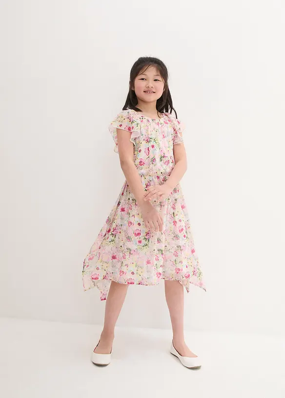 Chiffonkleid in lila von vorne (Totalaufnahme) - bonprix