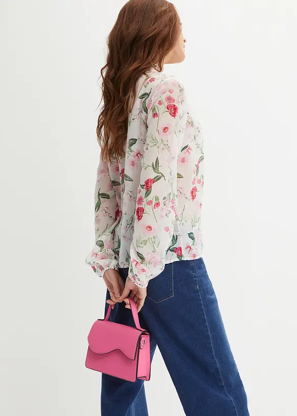 Chiffonbluse in weiß von hinten (im Anschnitt) - bonprix