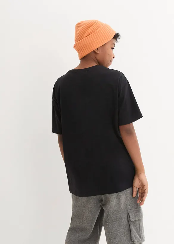 T-Shirt aus reiner Bio-Baumwolle in schwarz von hinten (im Anschnitt) - bonprix