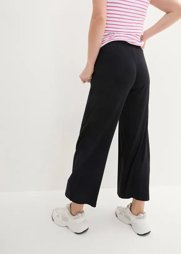 Umstandsculotte aus weicher Viskose, Loose Fit in schwarz von hinten - bonprix