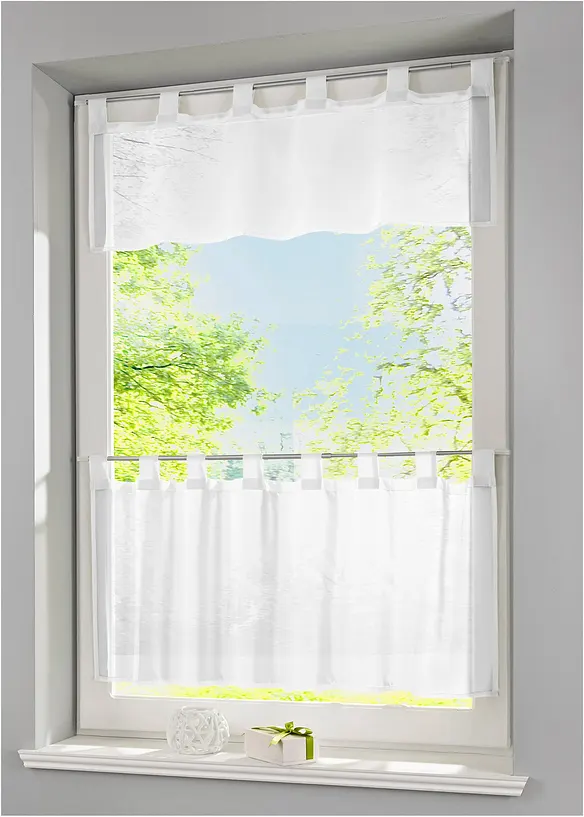 Scheibengardine aus leichtem Voile in weiß (Detailaufnahme) - bonprix
