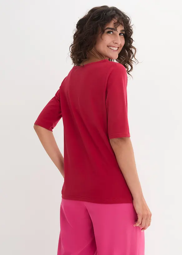 U-Boot-Ausschnitt-Shirt in rot von hinten (im Anschnitt) - bonprix