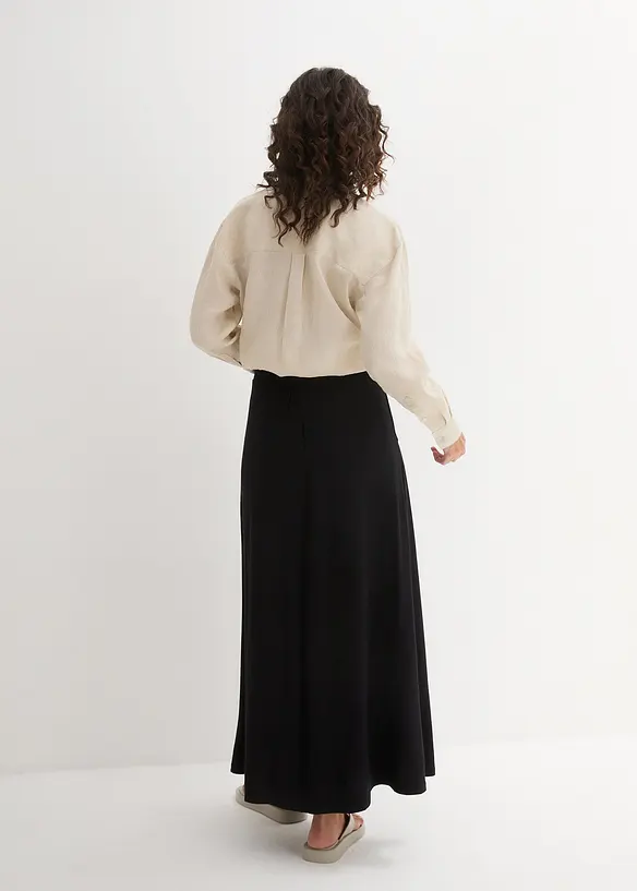 Jersey Rock aus Viskose-Mix in schwarz von hinten - bonprix