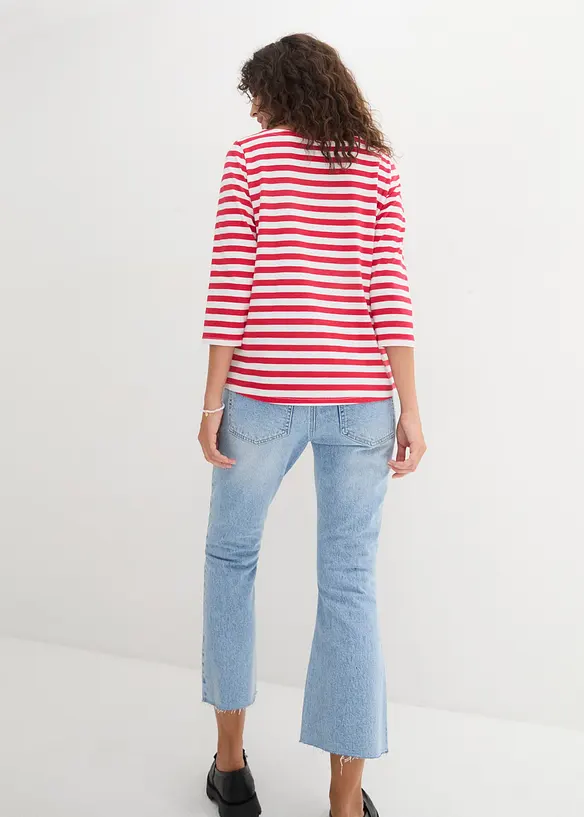 Shirt mit U-Boot-Ausschnitt in rot von hinten (im Anschnitt) - bonprix
