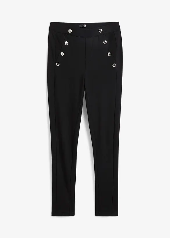 Leggings aus bequemen Punto di Roma in schwarz von vorne - bonprix