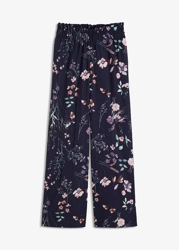Jersey-Hose aus luftigem Crêpe in blau von vorne - bonprix Jersey-Hose aus luftigem Crêpe in blau von vorne - bonprix