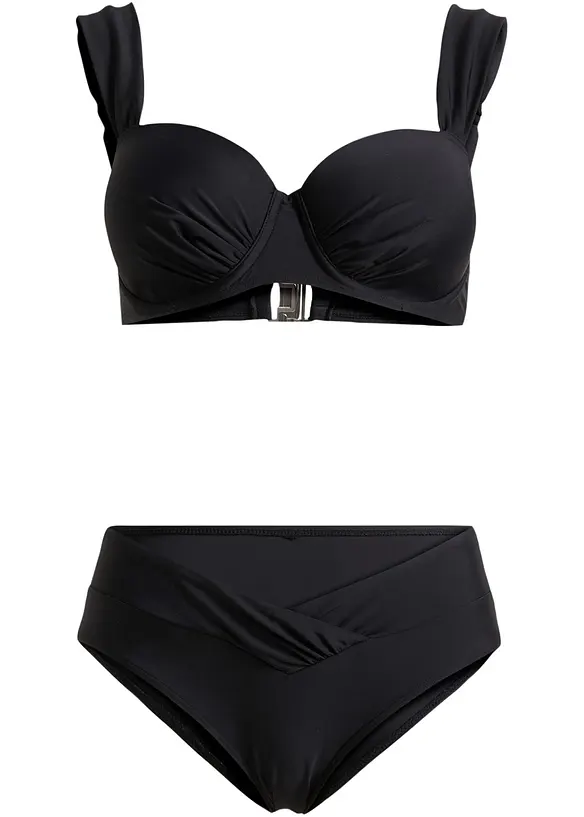 Balconette Bikini (2-tlg.Set) in schwarz von vorne - bonprix