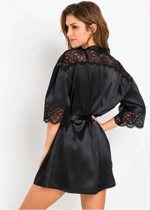 Kimono in schwarz von hinten (Totalaufnahme) - bonprix
