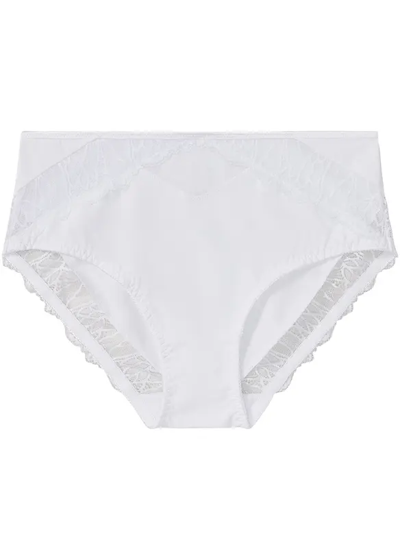 Maxislip mit zarter Spitze in weiß von vorne - bonprix