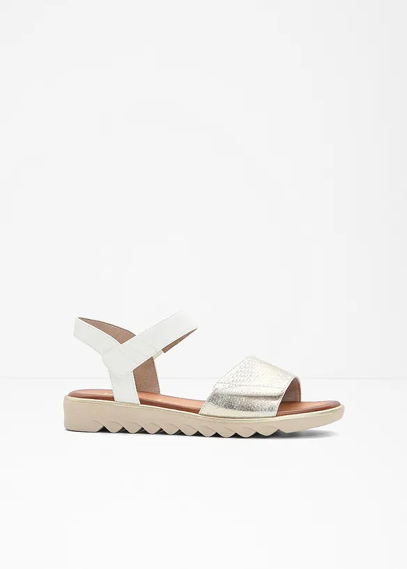 Jana Komfort-Sandalen in bequemer Weite in weiß von vorne - Jana