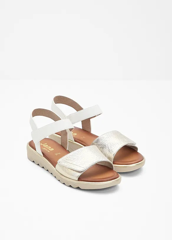 Jana Komfort-Sandalen in bequemer Weite in weiß - Jana