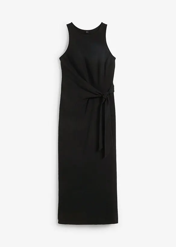 Maxikleid aus Baumwolle in schwarz von vorne - bonprix
