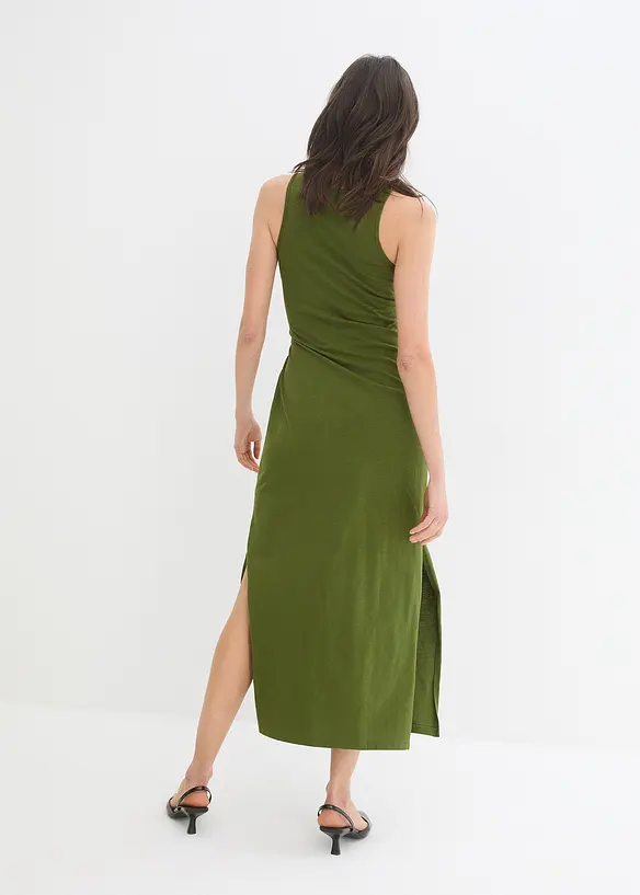 Maxikleid aus Baumwolle in grün von hinten (Totalaufnahme) - bonprix