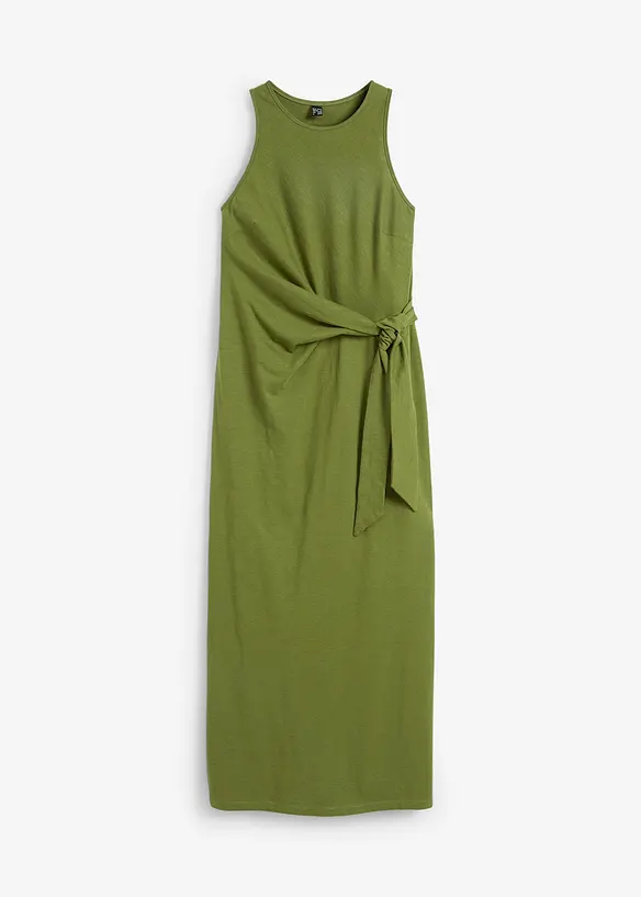Maxikleid aus Baumwolle in grün von vorne - bonprix