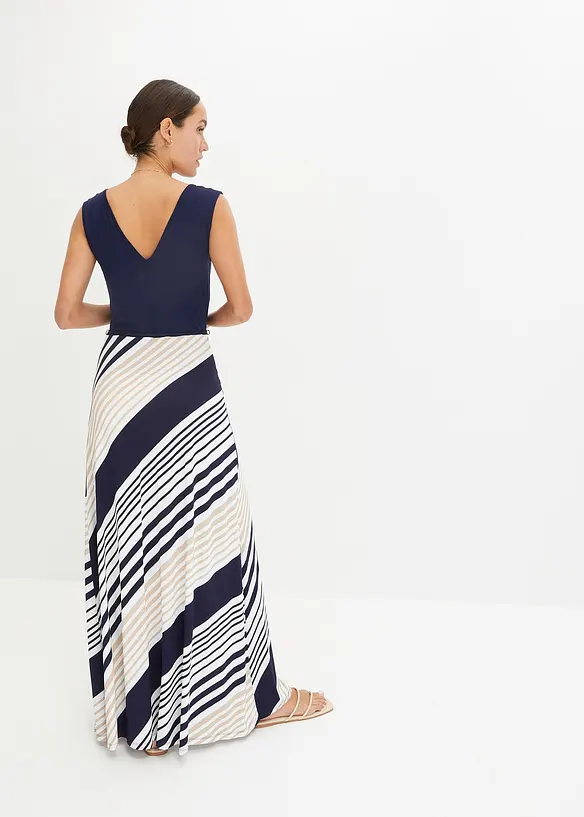 Maxikleid aus softem Viskose-Mix in blau von hinten (Totalaufnahme) - bonprix Maxikleid aus softem Viskose-Mix in blau von hinten (Totalaufnahme) - bonprix