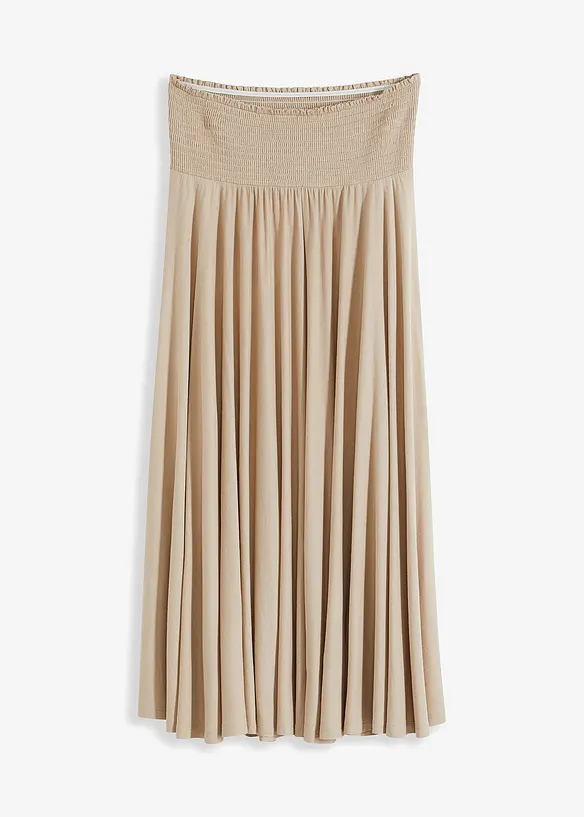 Jersey-Rock aus fließendem Viskose-Mix in beige von vorne - bonprix Jersey-Rock aus fließendem Viskose-Mix in beige von vorne - bonprix